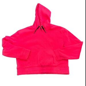 New Look Vibrant Pink Crop Hoodie Size Large